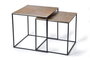 GINER Y COLOMER - Lote de 2 Mesas Nido en Métal et Bronze - Tables Basses Gigognes - Noir et Doré - Dimensions: 56x55x55 cm et 51x50x50 cm